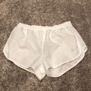 White nike running shorts